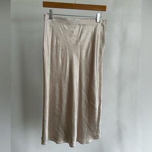 Vince Satin Slip Skirt in Champagne